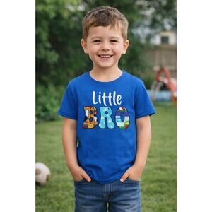 Little Bro Toy Story Shirt Kids Size 6/7 Blue Graphic Tee New